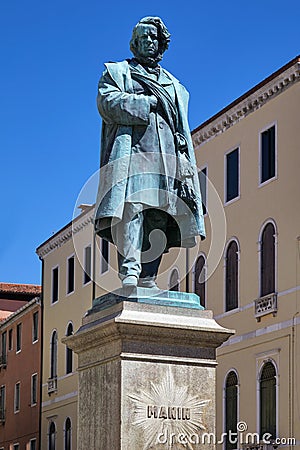 Daniele Manin statue in Venice, Italy Stock Photo